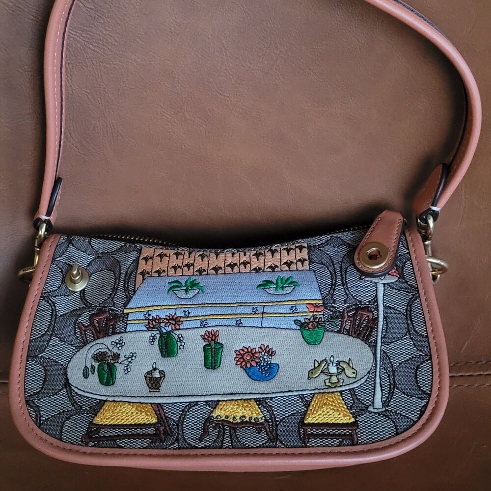 Coach X Observed By Us Swinger 20 In Signature Jacquard